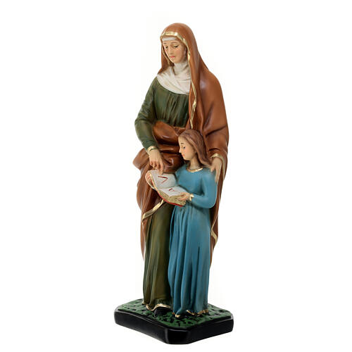 Imagem Santa Ana com a Virgem Maria menina resina pintada 30 cm 2