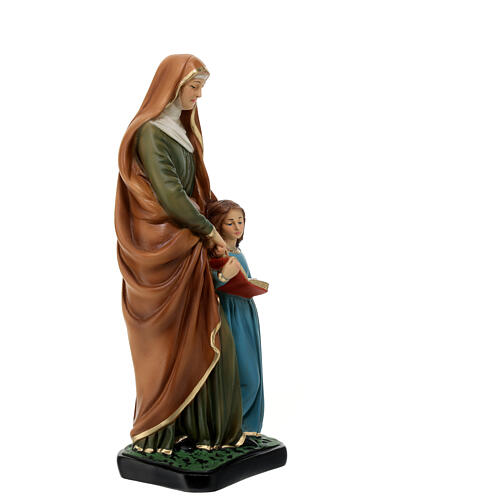 Imagem Santa Ana com a Virgem Maria menina resina pintada 30 cm 3