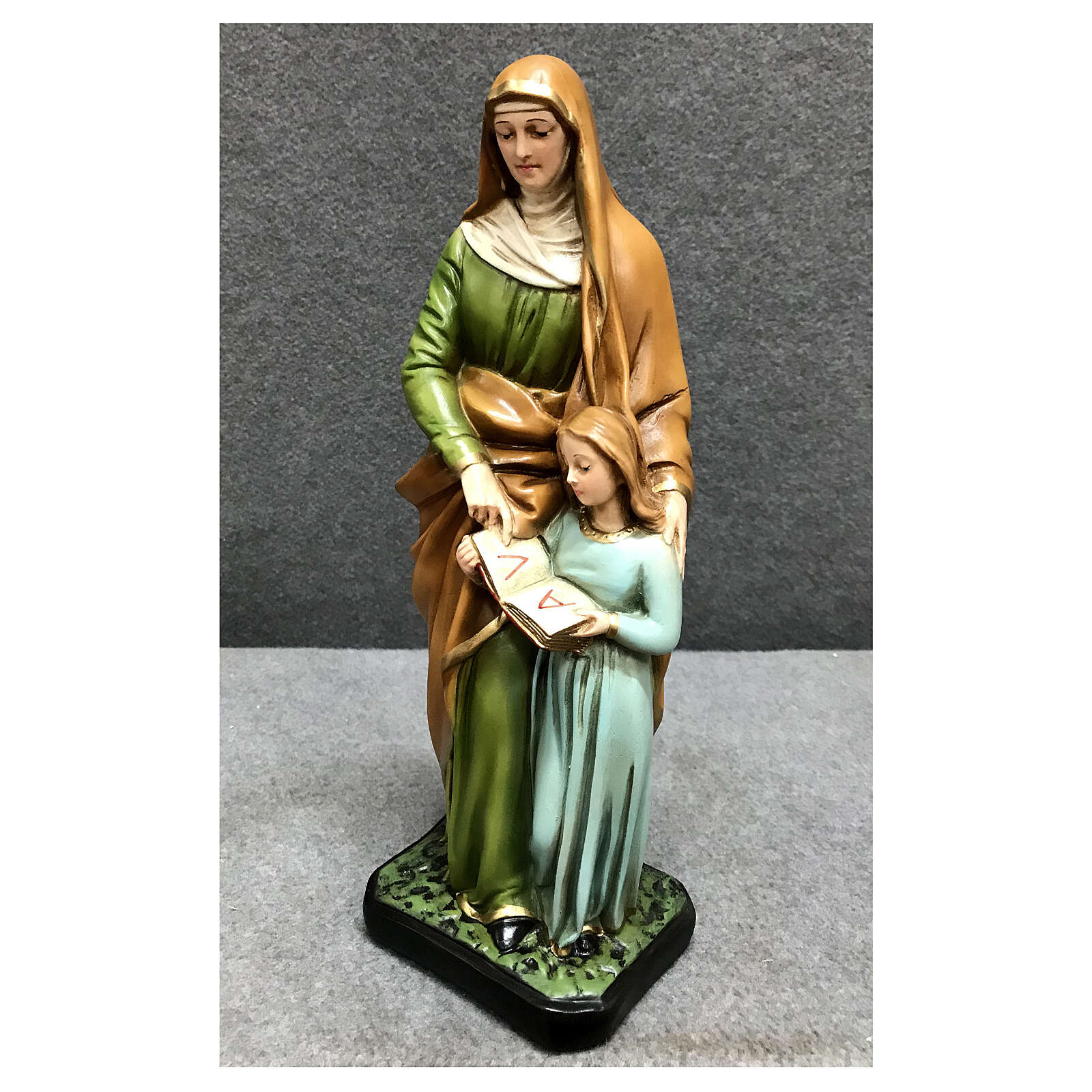 St Anne statue with Child Mary 30 cm painted resin online sales on