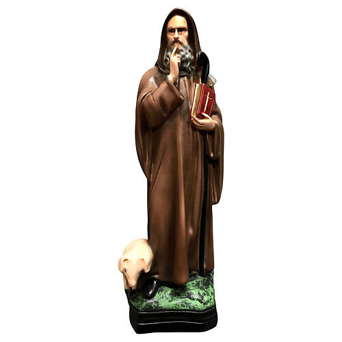 Statue of St. Anthony Abbot pig 30 cm painted resin 1