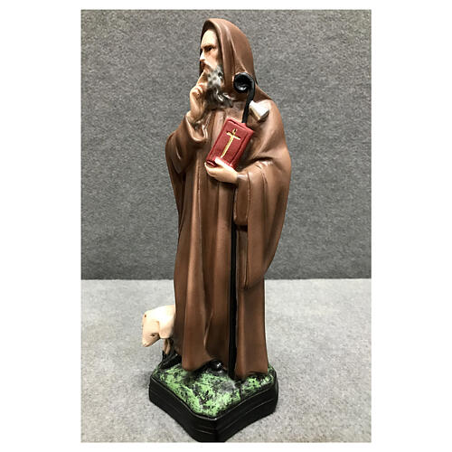 Statue of St. Anthony Abbot pig 30 cm painted resin 3