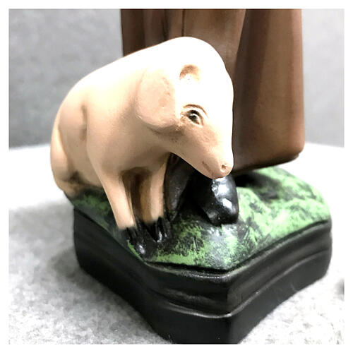 Statue of St. Anthony Abbot pig 30 cm painted resin 5