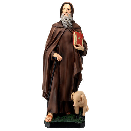 Statue Saint Antoine le Grand livre rouge 40 cm résine peinte 1