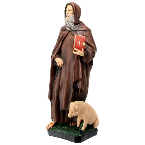 Statua Sant'Antonio Abate libro rosso 40 cm resina dipinta 3