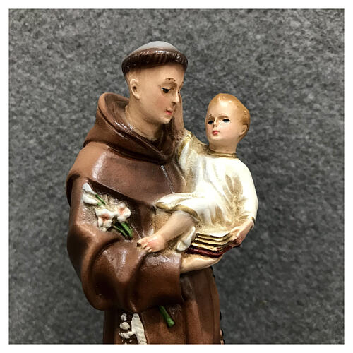 Statue aus Harz Antonius von Padua mit Kind, 20 cm 4