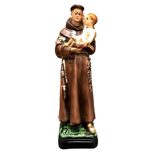 Statue of St Anthony and Child 20 cm painted resin 1