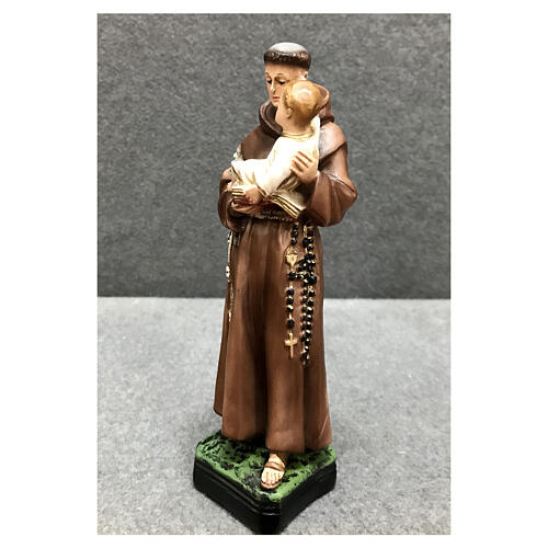 Statue of St Anthony and Child 20 cm painted resin 3