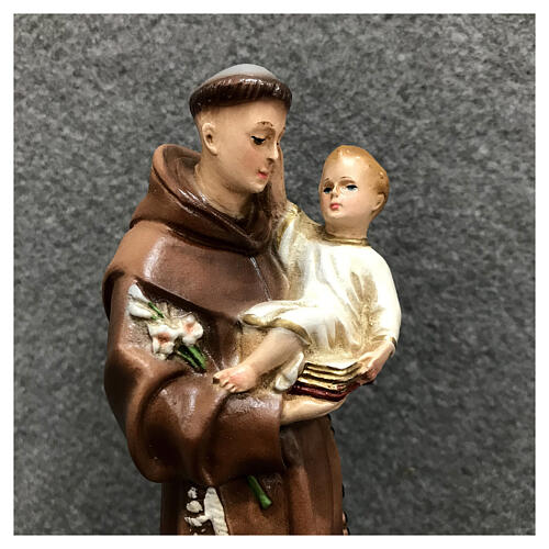 Statue of St Anthony and Child 20 cm painted resin 4