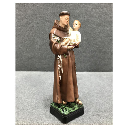 Statue of St Anthony and Child 20 cm painted resin 5