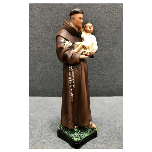 Saint Anthony with lilies, painted resin statue, 25 cm 4