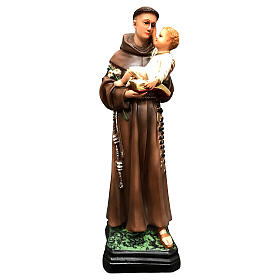 Statue of Saint Anthony, painted resin, 40 cm