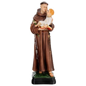 Statue of Saint Anthony, painted resin, 40 cm