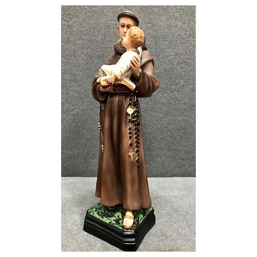 Statue of Saint Anthony, painted resin, 40 cm 3