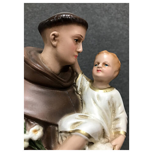 Statue of Saint Anthony, painted resin, 40 cm 4