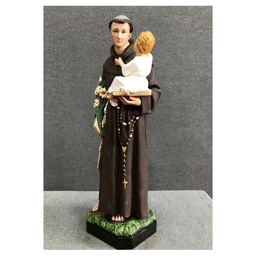 St Anthony with Jesus on a book, 50 cm, painted resin 3