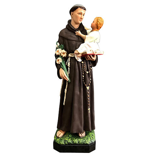 St Anthony statue with Child Jesus on book 50 cm painted resin 1