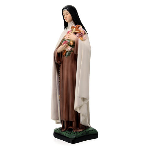 Statua Santa Teresa Bambin Gesù 30 cm resina dipinta 3