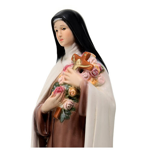 Statua Santa Teresa Bambin Gesù 30 cm resina dipinta 4