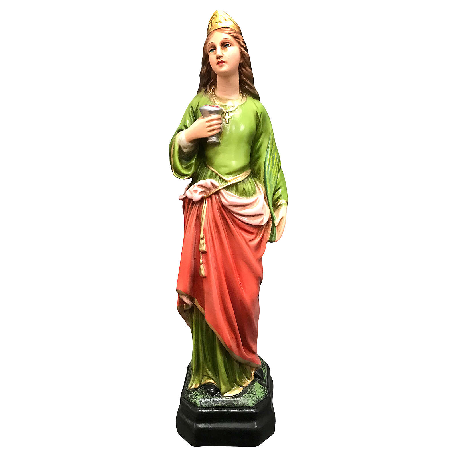 St Lucy statue green habit 30 cm painted resin | online sales on ...