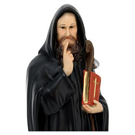 Saint Benedict, painted resin statue, 30 cm