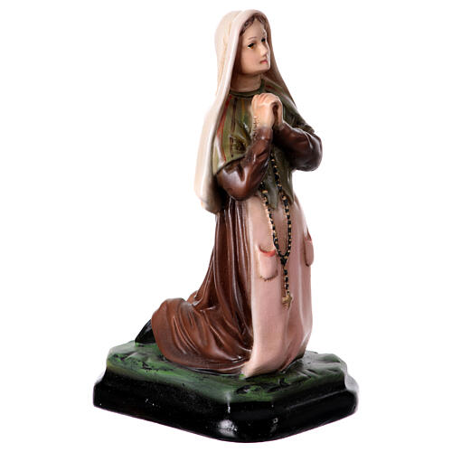 Saint Bernadette, painted resin statue, 15 cm 3