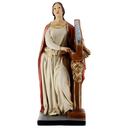 Statue Sainte Cécile 40 cm résine peinte 1