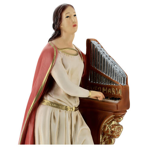 Statua Santa Cecilia 40 cm resina dipinta 2