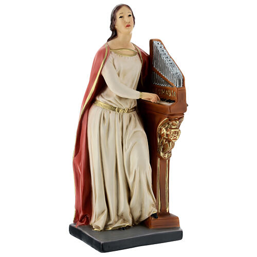 St Cecilia statue 40 cm in painted resin 5