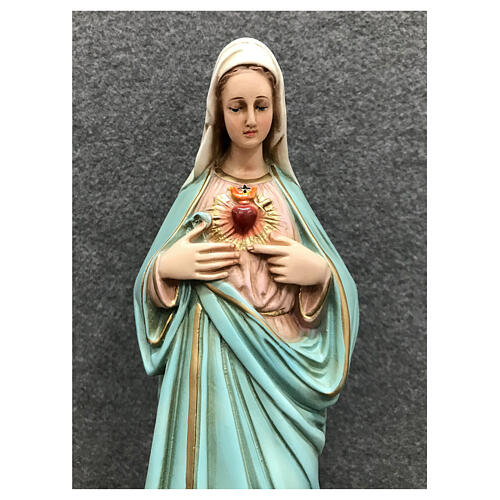 Statua Madonna Sacro Cuore di Maria 30 cm resina dipinta 2