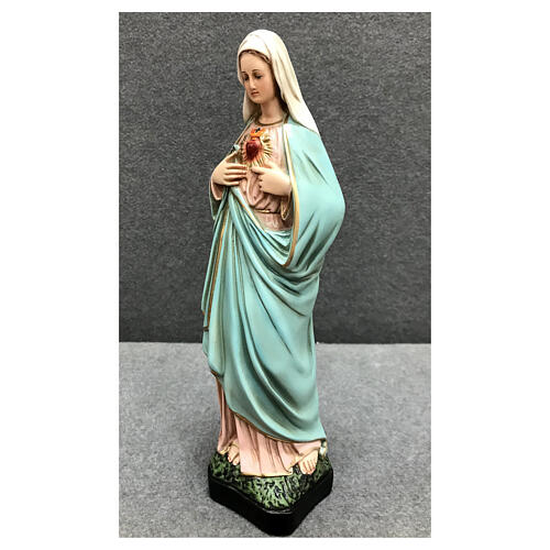 Statua Madonna Sacro Cuore di Maria 30 cm resina dipinta 3