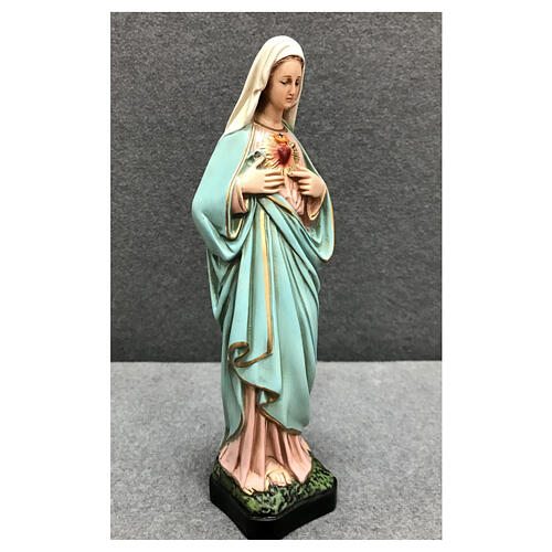 Statua Madonna Sacro Cuore di Maria 30 cm resina dipinta 4