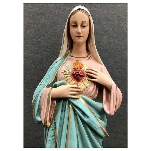 Estatua Virgen Corazón Inmaculado de María 40 cm resina pintada 2