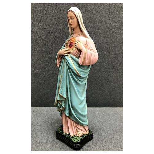 Estatua Virgen Corazón Inmaculado de María 40 cm resina pintada 3