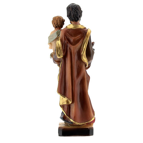 St Joseph statue with Child lily 12 cm in resin 5