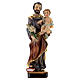 St Joseph statue with Child lily 12 cm in resin s1