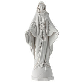 Estatua Virgen Milagrosa resina blanca 16 cm