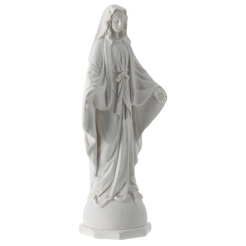Estatua Virgen Milagrosa resina blanca 16 cm 4