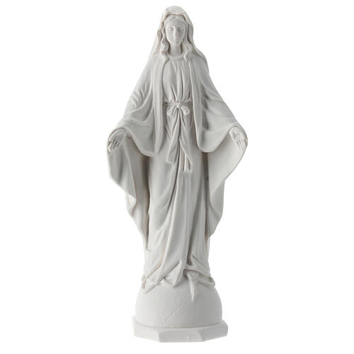 Statue Vierge Miraculeuse résine blanche 16 cm 1