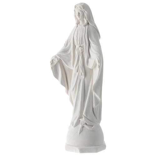Statua Madonna Miracolosa resina bianca 16 cm 3
