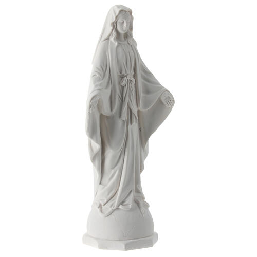 Statua Madonna Miracolosa resina bianca 16 cm 4