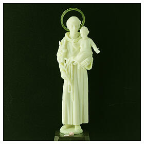 Statua Sant'Antonio fosforescente PVC 25 cm 