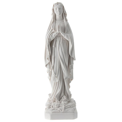 White resin statue of Our Lady of Lourdes 18 cm 1