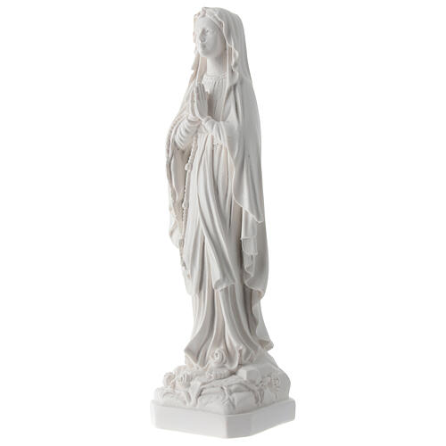 White resin statue of Our Lady of Lourdes 18 cm 3