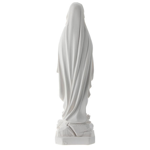 White resin statue of Our Lady of Lourdes 18 cm 5
