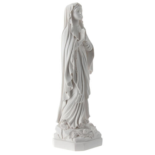 Estatua Virgen Lourdes resina blanca 18 cm 4