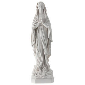 Statua Madonna Lourdes resina bianca 18 cm 