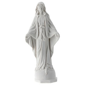 White resin statue of Our Lady of the Miraculous Medal 12 cm