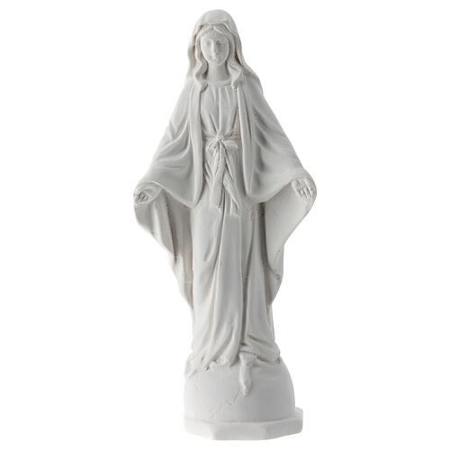 White resin statue of Our Lady of the Miraculous Medal 12 cm 1