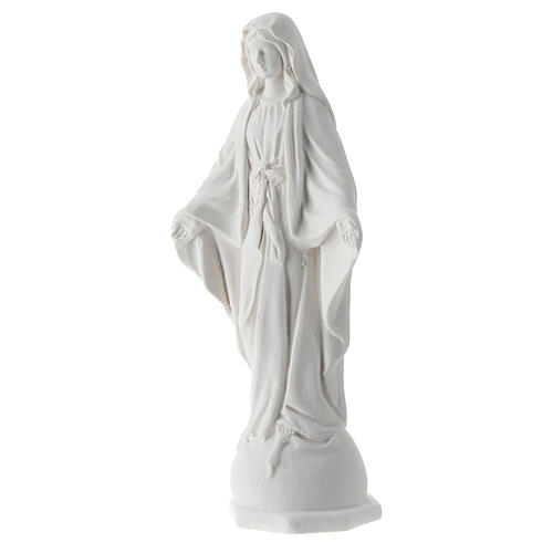 White resin statue of Our Lady of the Miraculous Medal 12 cm 2