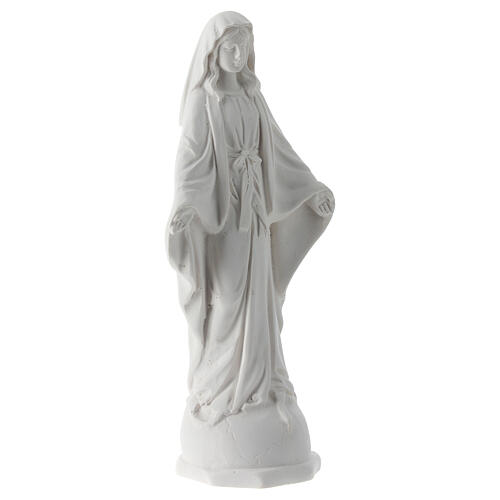 Statuette Vierge Miraculeuse résine blanche 12 cm 3